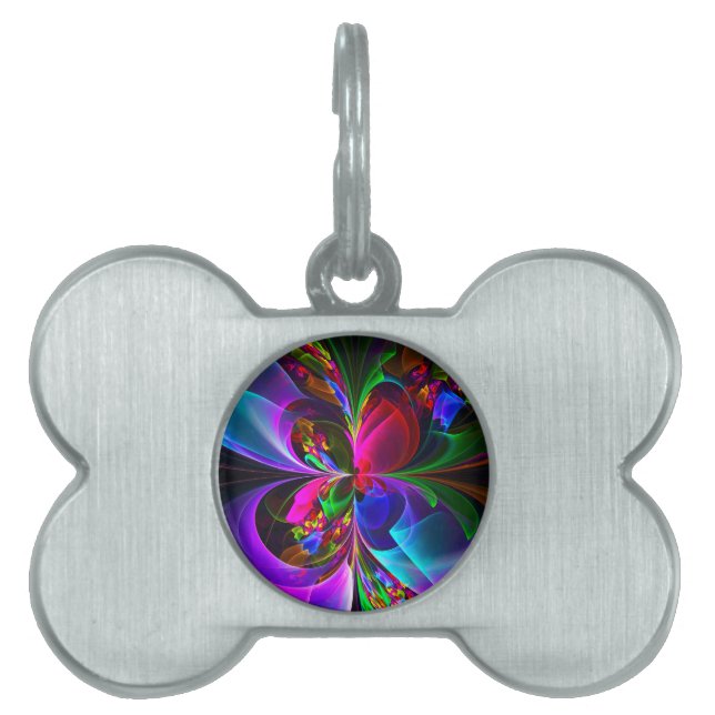 Modernes Abstraktes Blumenmuster Red Blue #12 Tiermarke (Vorderseite)