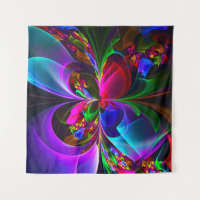 Modernes Abstraktes Blumenmuster Red Blue #12
