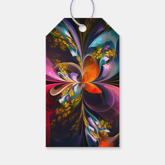Modernes Abstraktes Blumenmuster Red Blue #13 Geschenkanhänger (Vorderseite)