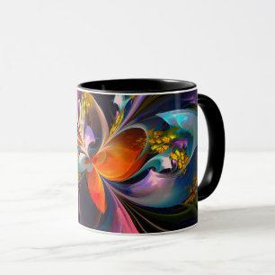 Modernes Abstraktes Blumenmuster Red Blue #13 Tasse