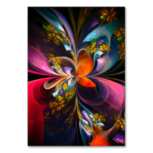 Modernes Abstraktes Blumenmuster Red Blue #13 Tischnummer