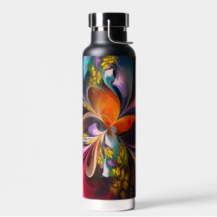 Modernes Abstraktes Blumenmuster Red Blue #13 Trinkflasche
