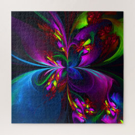 Modernes Abstraktes Blumenmuster Red Blue #15