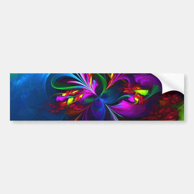 Modernes Abstraktes Blumenmuster Red Blue #15 Autoaufkleber (Vorne)