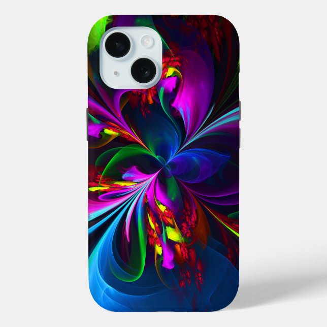 Modernes Abstraktes Blumenmuster Red Blue #15 Case-Mate iPhone Hülle (Rückseite)