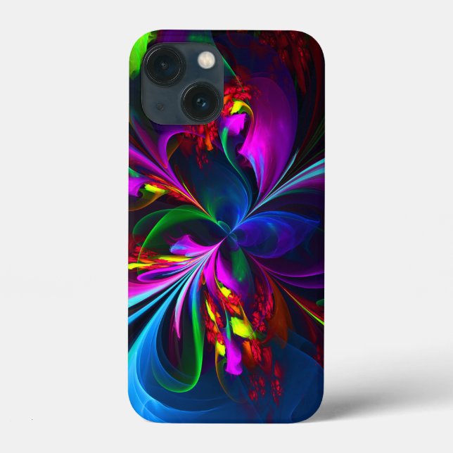 Modernes Abstraktes Blumenmuster Red Blue #15 Case-Mate iPhone Hülle (Rückseite)