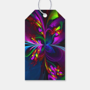 Modernes Abstraktes Blumenmuster Red Blue #15 Geschenkanhänger