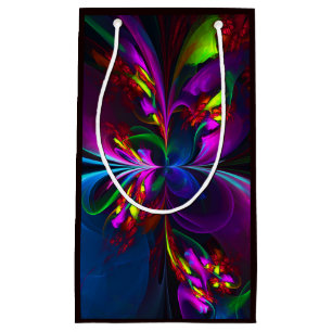 Modernes Abstraktes Blumenmuster Red Blue #15 Kleine Geschenktüte