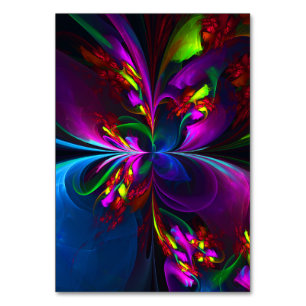Modernes Abstraktes Blumenmuster Red Blue #15 Tischnummer
