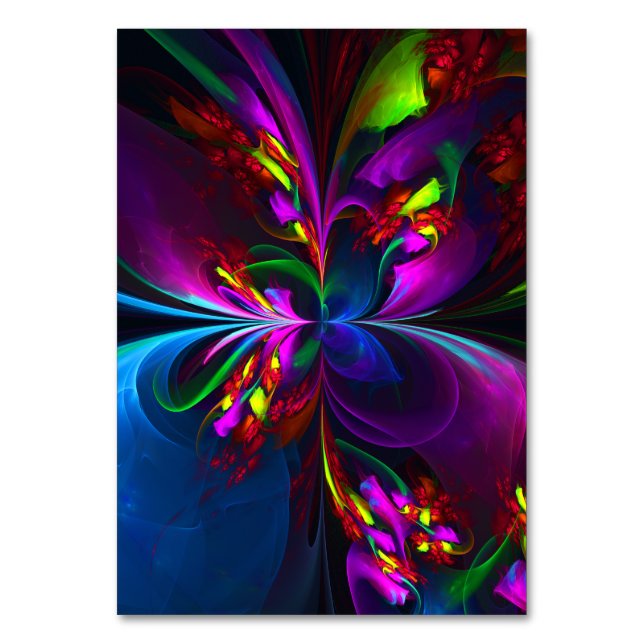Modernes Abstraktes Blumenmuster Red Blue #15 Tischnummer (Vorderseite)