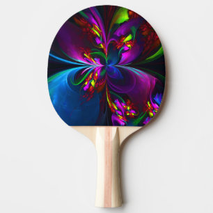 Modernes Abstraktes Blumenmuster Red Blue #15 Tischtennis Schläger