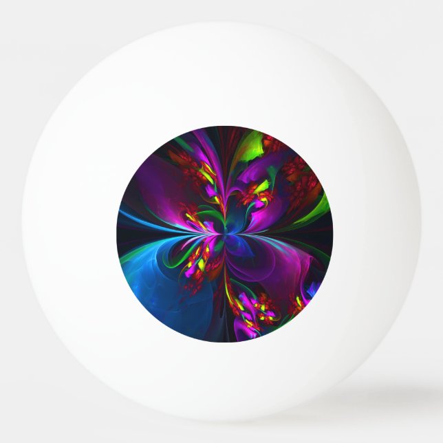 Modernes Abstraktes Blumenmuster Red Blue #15 Tischtennisball (Vorderseite)