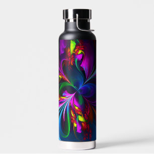 Modernes Abstraktes Blumenmuster Red Blue #15 Trinkflasche