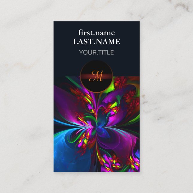 Modernes Abstraktes Blumenmuster Red Blue #15 Visitenkarte (Vorderseite)