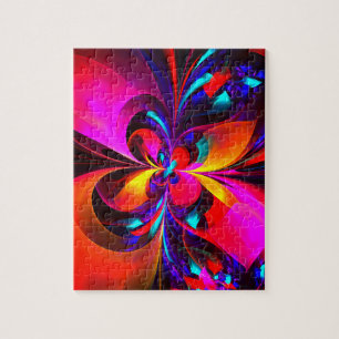 Modernes Abstraktes Blumenmuster Red Blue Muster #
