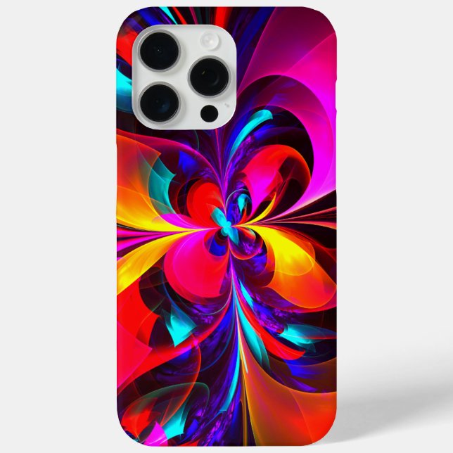 Modernes Abstraktes Blumenmuster Red Blue Muster # Case-Mate iPhone Hülle (Rückseite)