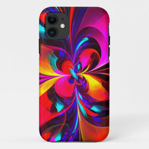 Modernes Abstraktes Blumenmuster Red Blue Muster # Case-Mate iPhone Hülle