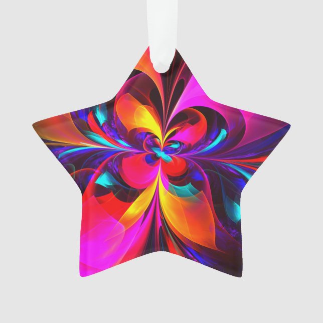 Modernes Abstraktes Blumenmuster Red Blue Muster # Ornament (Vorderseite)