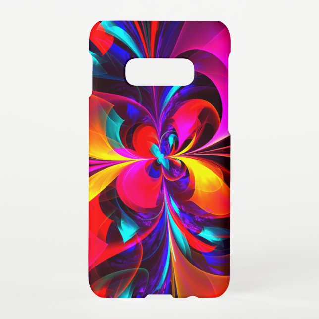 Modernes Abstraktes Blumenmuster Red Blue Muster # Samsung Galaxy Hülle (Rückseite)
