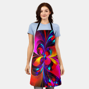 Modernes Abstraktes Blumenmuster Red Blue Muster # Schürze