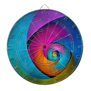 Modernes Abstraktes Blumenmuster Rosa Blaues Muste Dartscheibe