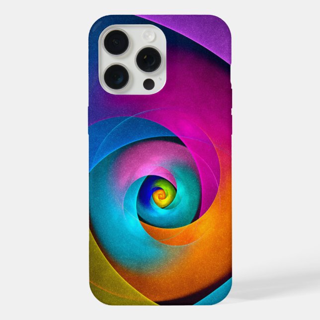 Modernes Abstraktes Blumenmuster Rosa Blaues Muste iPhone 15 Pro Max Hülle (Rückseite)
