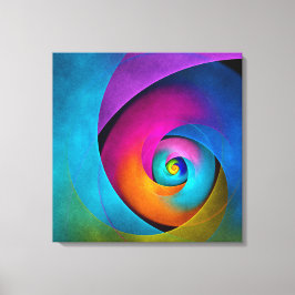 Modernes Abstraktes Blumenmuster Rosa Blaues Muste Leinwanddruck