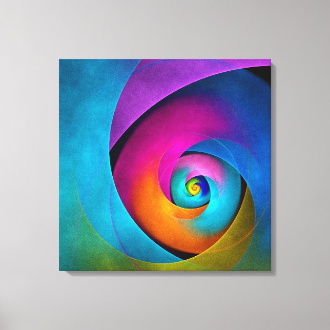 Modernes Abstraktes Blumenmuster Rosa Blaues Muste Leinwanddruck (Vorderseite)