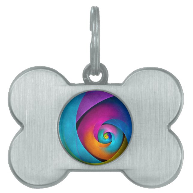 Modernes Abstraktes Blumenmuster Rosa Blaues Muste Tiermarke (Vorderseite)