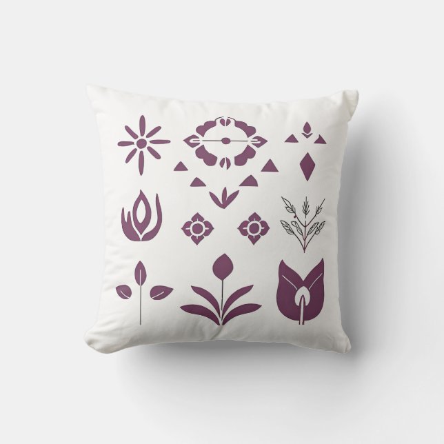 Modernes Abstraktes Boho-Kissen - Minimalistisch N Kissen (Vorderseite)