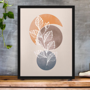 Modernes Abstraktes Boho Pflanze Foliage Artwork Poster