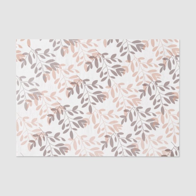 Modernes abstraktes botanisches Blattblütenblatt Seidenpapier (Vorderseite)