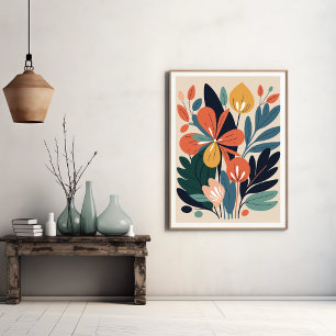 Modernes Abstraktes Botanisches Blume-Poster Poster
