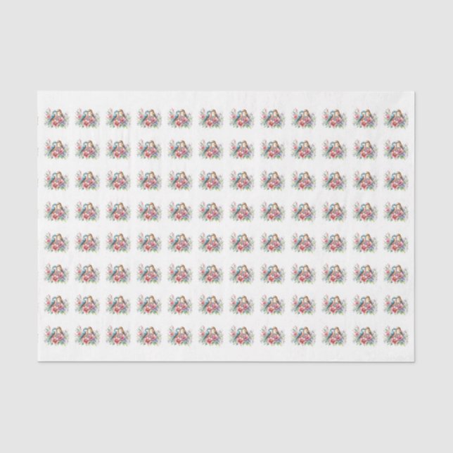 Modernes abstraktes botanisches Gewebe Seidenpapier (Vorderseite)