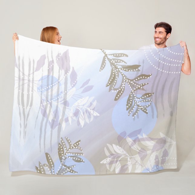 Modernes Abstraktes botanisches Leaf Fleecedecke (Beispiel)