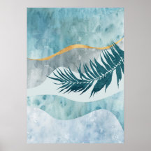 Modernes Abstraktes Botanisches Leaf Wall Art Post