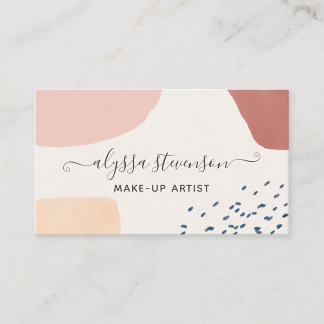 Modernes Abstraktes Burnt Orange Signature Script Visitenkarte (Vorderseite)