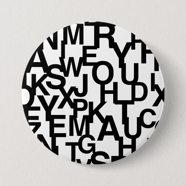 Modernes, abstraktes, chaotisches Schriftbild Button (Vorderseite)