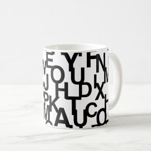 Modernes, abstraktes, chaotisches Schriftbild Kaffeetasse