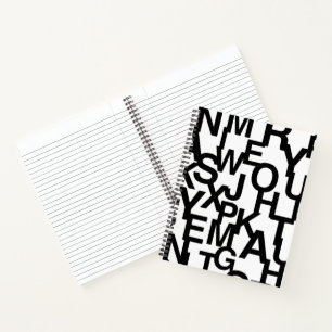 Modernes, abstraktes, chaotisches Schriftbild Notizbuch