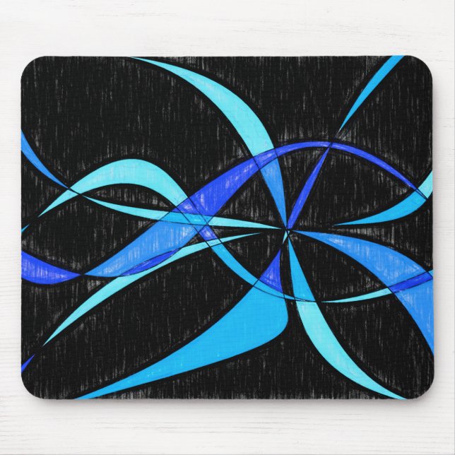 Modernes abstraktes cooles blaues mousepad (Vorne)