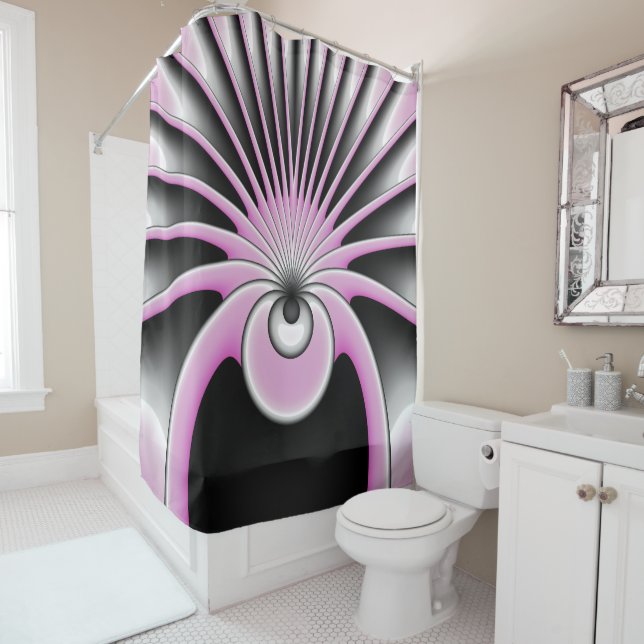 Modernes Abstraktes Crazy Fraktal Art Muster Duschvorhang (Beispiel)
