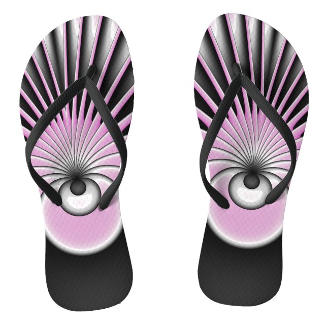 Modernes Abstraktes Crazy Fraktal Art Muster Flip Flops (Fußbett)