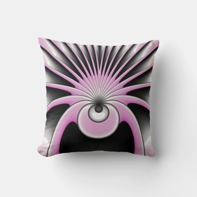 Modernes Abstraktes Crazy Fraktal Art Muster Kissen (Vorderseite)