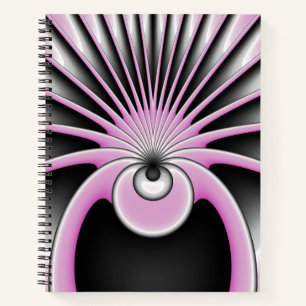 Modernes Abstraktes Crazy Fraktal Art Muster Notizbuch