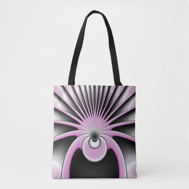 Modernes Abstraktes Crazy Fraktal Art Muster Tasche (Vorderseite)