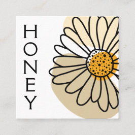 Modernes Abstraktes Daisy Honey Apiary Quadratische Visitenkarte