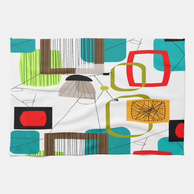Modernes, abstraktes Design des Mittelalters Geschirrtuch (Horizontal)