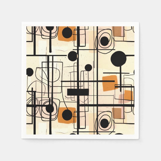 Modernes abstraktes Design, dynamische Linien Thro Serviette (Vorderseite)
