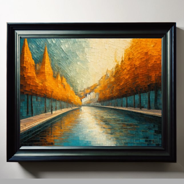 Modernes Abstraktes Design Gold Orange Blue Europe Poster (Von Creator hochgeladen)